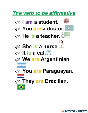 The verb to be affirmative