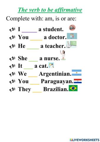 The verb to be affirmative