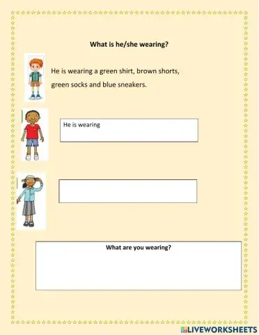 What is he-she wearing?