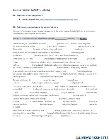 Concordancia de género-número: el adjetivo