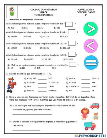 Igualdades y desigualdades