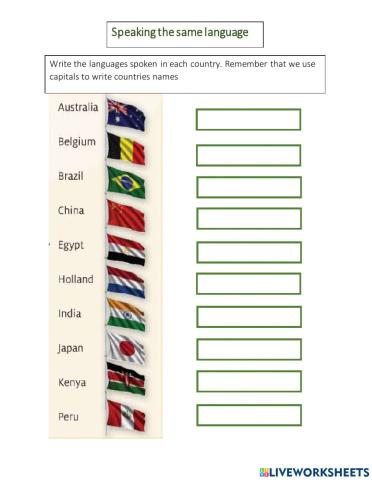 Languages around the world
