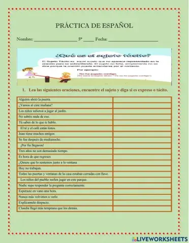 Sujeto Tácito o expreso