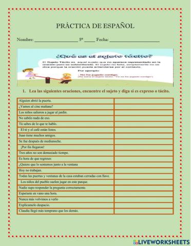 Sujeto Tácito o expreso