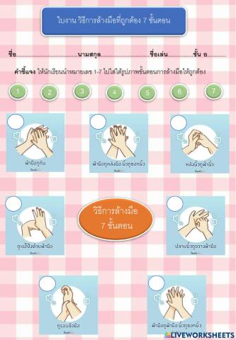 วิธีการล้างมือ7ขั้นตอน