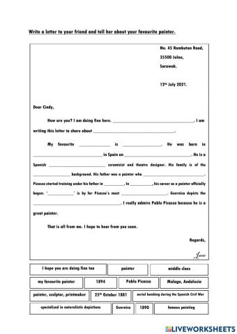 Informal letter pablo picasso