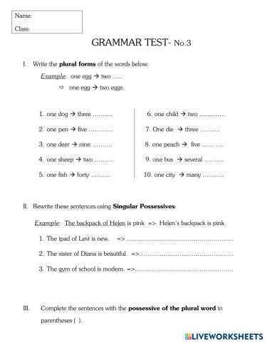 Grammar test- No 3
