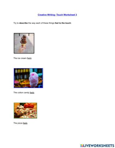 Sensory Writing - Touch Worksheet 3