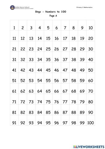 Bingo 1-100