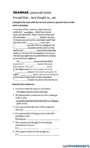 Passive voice. All forms