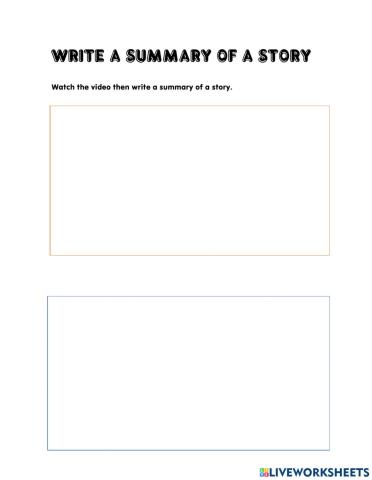 Write a summary of a story
