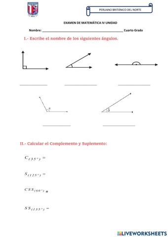 Examen cuarta unidad