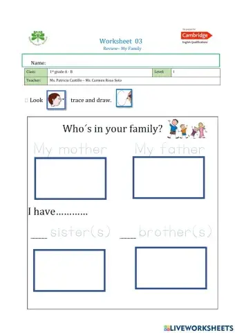 1st grade - My Family