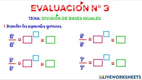 Evaluación de álgebra