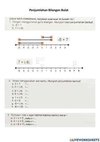 Penjumlahan bilangan bulat