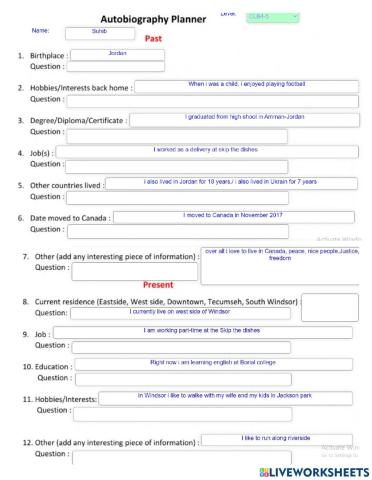 Autobiography Info Suhib