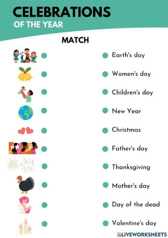 Celebrations or Festivities of the year