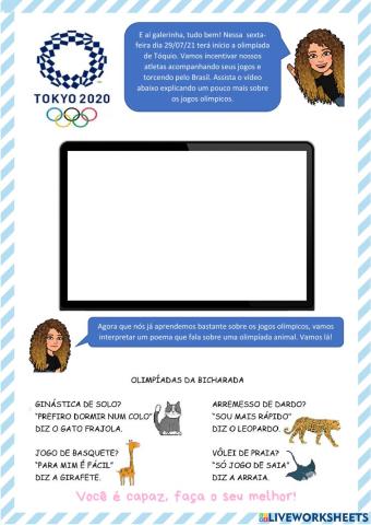 Jogos Olímpicos da bicharada - poema