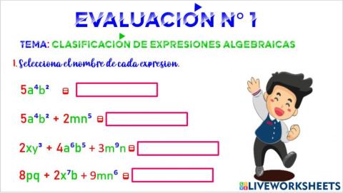 Evaluación de álgebra