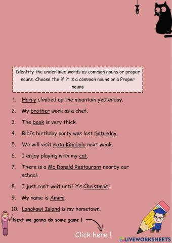 Common nouns and Proper Nouns