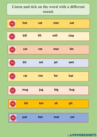 Listening- Short Vowels