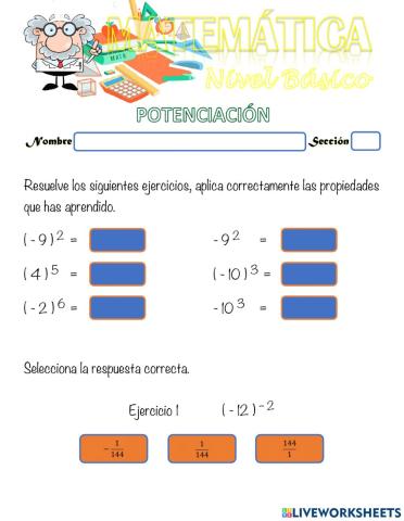 Propiedades de la Potencia