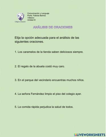 Análisis de oraciones