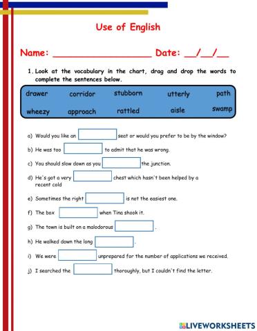 English Class - Use Of English