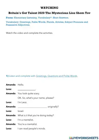 Watching - Britain's Got Talent 2020 The Mysterious Lioz Shem Tov