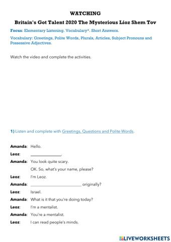 Watching - Britain's Got Talent 2020 The Mysterious Lioz Shem Tov