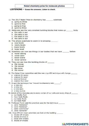 Nobel Chemistry Prize for Molecule Photos