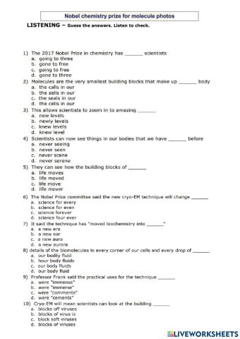 Nobel Chemistry Prize for Molecule Photos
