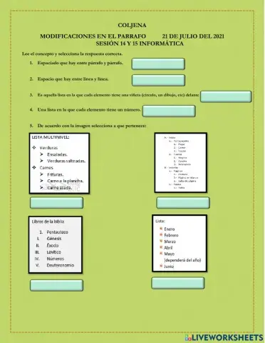 Modificaciones en el parrafo