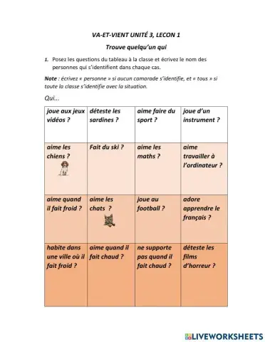 Trouve quelqu'un qui