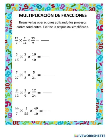 Multiplicación de fracciones