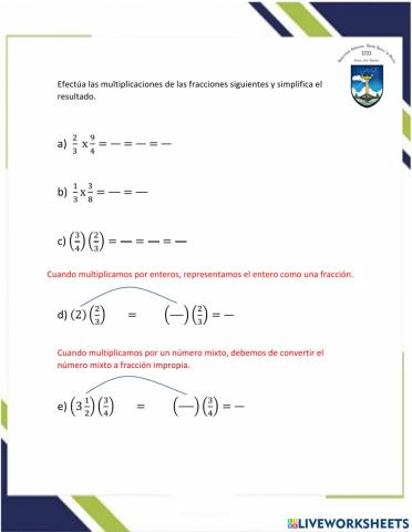 Multiplicación de fracciones