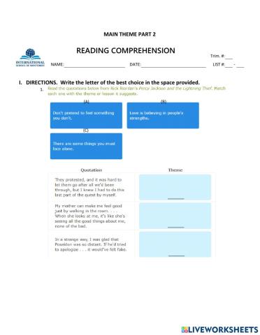 Reading Comprehension