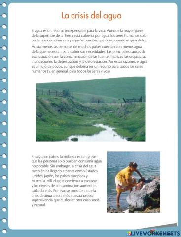 La crisis del agua