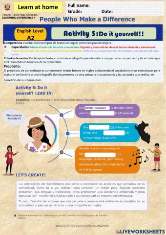 People who Make a difference-. Do it yourself!! week19 A2