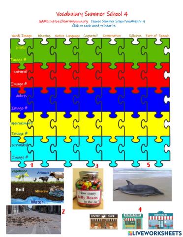 Summer School Vocabulary 4