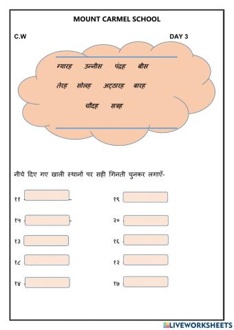 Hindi counting