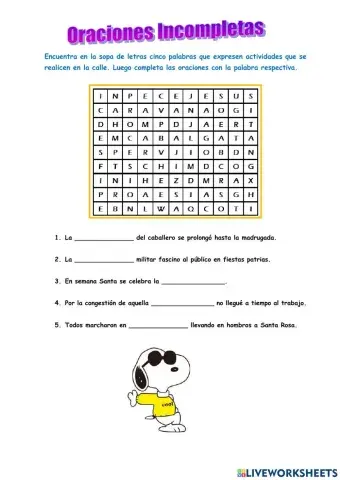 Oracion incompleta