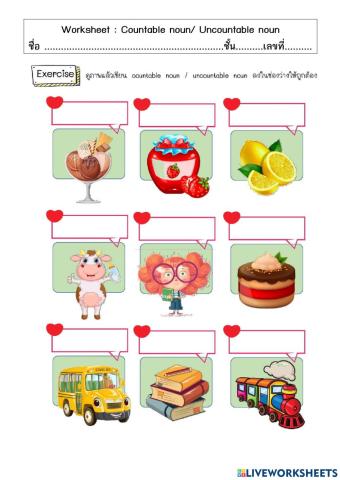 Countable noun- Uncountable noun