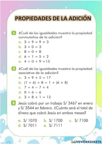 Propiedades de la adición