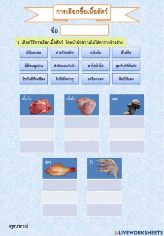 การเลือกซื้อเนื้อสัตว์