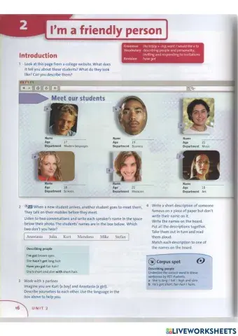 PET Obj-Unit2-Iam a friendly person-Listen 2-3