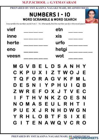 1 - 10 word search