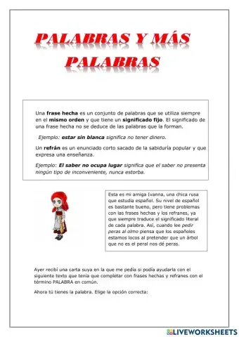 Palabras y más palabras