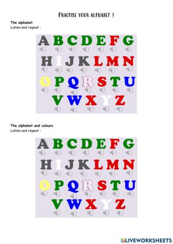 Practise your alphabet