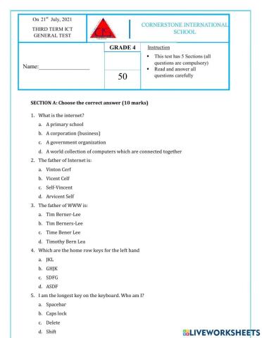 Ict test for p4